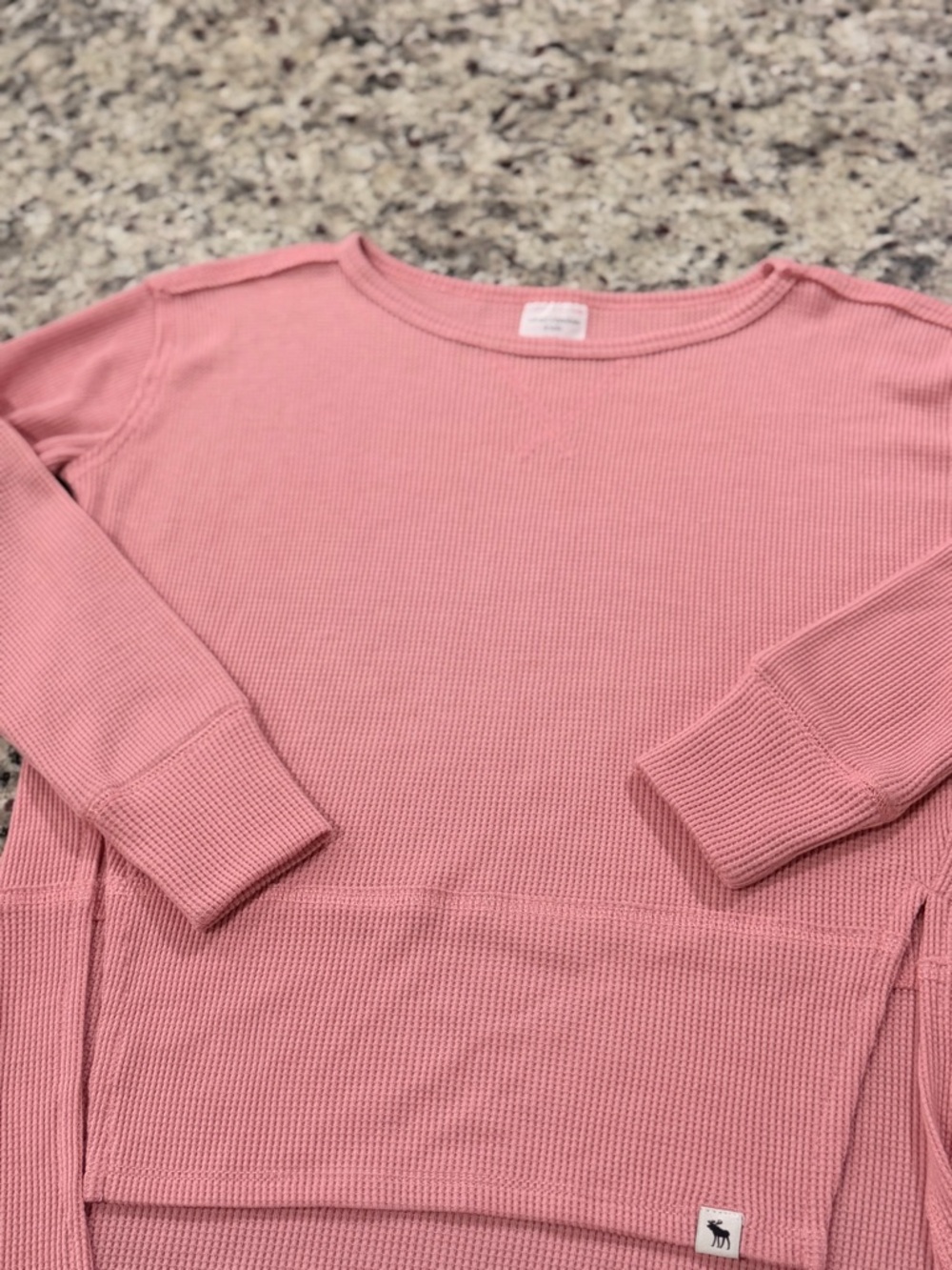 Abercrombie & Fitch Rose Pink Waffle Knit Top